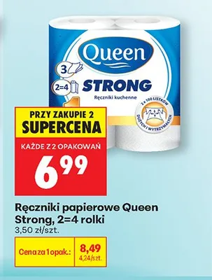 Ręczniki papierowe Queen Strong promocja w Biedronka