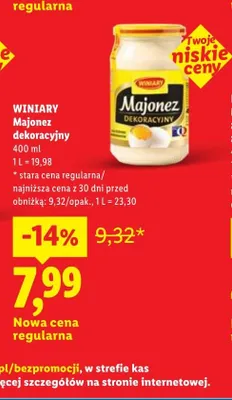 Majonez Dekoracyjny Winiary promocja w Lidl