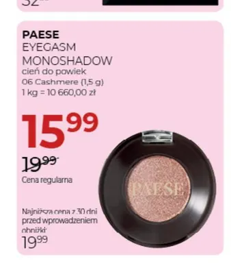 Cień do powiek Eyegasm Monoshadow 06 Cashmere Paese promocja w Drogerie Jawa
