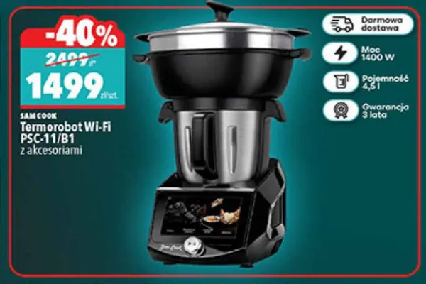 Termorobot Wi-Fi PSC-11/B1 z akcesoriami Sam Cook promocja w Biedronka