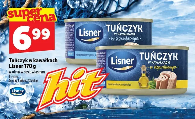 Tuńczyk w kawałkach w oleju Lisner promocja w TOPAZ