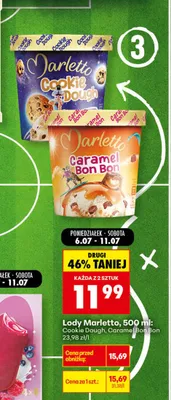 Lody Marletto Cookie Dough promocja w Biedronka