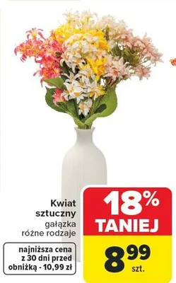 Kwiat sztuczny gałązka różne rodzaje promocja w Carrefour