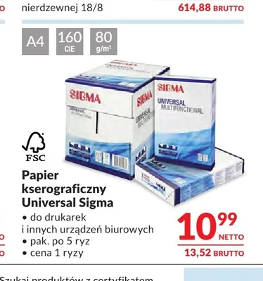 Papier kserograficzny Universal Sigma promocja w Makro
