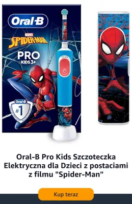 Szczoteczka elektryczna dla dzieci Oral-B Pro Kids Spider-Man promocja w Amazon