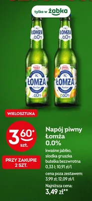 Piwo bezalkoholowe Łomża 0.0% kwaśne jabłko promocja w Żabka