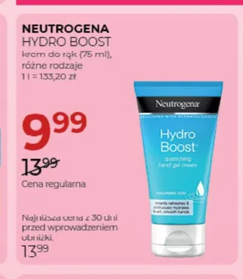 Krem do rąk Neutrogena Hydro Boost promocja w Drogerie Jawa
