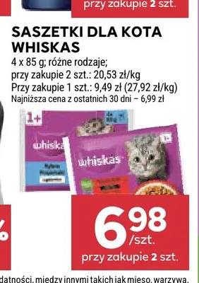 Saszetki dla kota Whiskas 4-pak promocja w Stokrotka