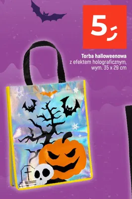 Torba halloweenowa z efektem holograficznym 35x29 cm promocja w Dealz