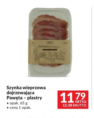 Szynka wieprzowa dojrzewająca Pawęta plastry promocja w Makro