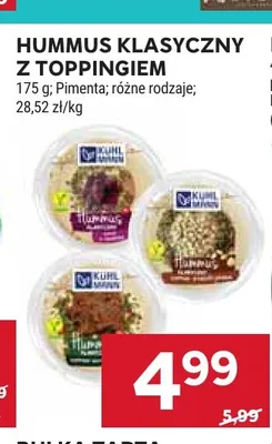 Hummus klasyczny z toppingiem Pimenta promocja w Stokrotka