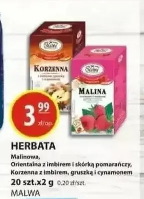 Herbata malinowa, orientalna z imbirem i skórką pomarańczy, korzenna z imbirem, gruszką i cynamonem promocja w Zielony Koszyk