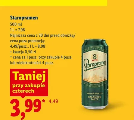 Piwo Staropramen promocja w Lidl