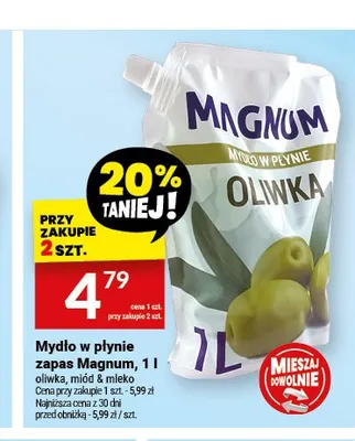 Mydło w płynie zapas Magnum oliwka promocja w Twój Market