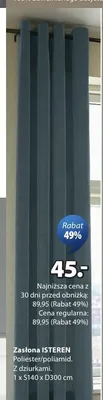 Zasłona ISTEREN 140x300cm promocja w Jysk