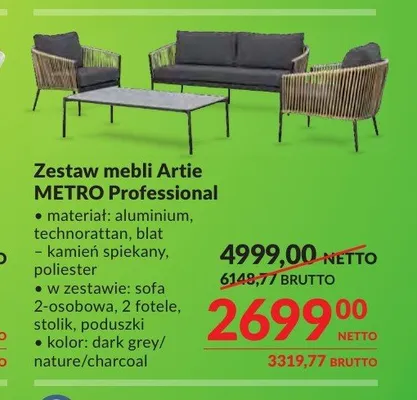 Zestaw mebli Artie METRO Professional promocja w Makro