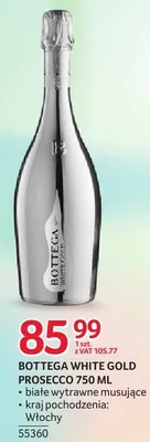 Prosecco Bottega White Gold 750ml promocja w Selgros