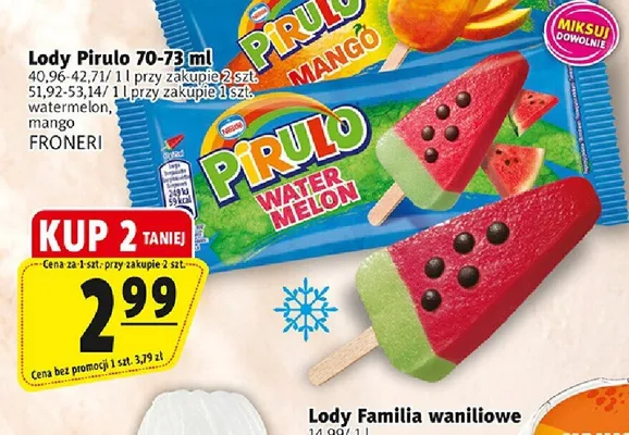 Lody Pirulo mango promocja w Prim Market