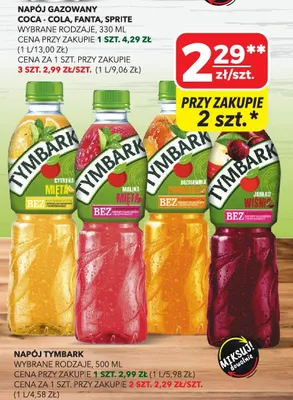 Napój różne rodzaje promocja w Top Market