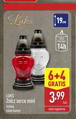 Znicz serce mini Luks promocja w Aldi