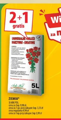 Ziemia uniwersalne podłoże warzywno-kwiatowe Ark-Pol promocja w Arhelan