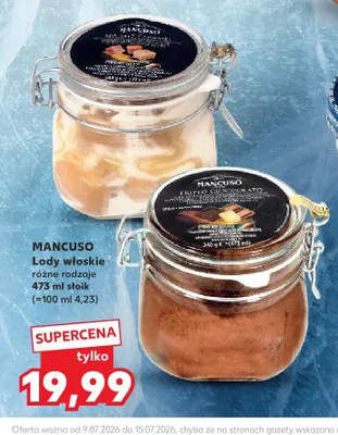 Lody włoskie karmelowe Mancuso promocja w Kaufland