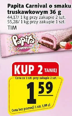 Baton Papita Carnival o smaku truskawkowym TIM promocja w Prim Market