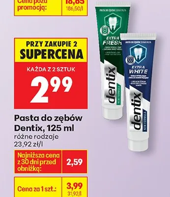 Pasta do zębów różne rodzaje promocja w Biedronka