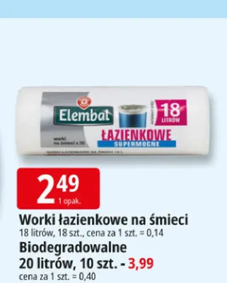 Worki łazienkowe na śmieci 18 l Elembat promocja w Leclerc