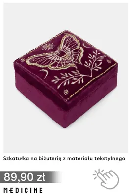 Szkatułka na biżuterię z materiału tekstylnego Medicine promocja w Medicine