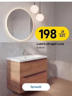 Lustro okrągłe Luna śr. 60 cm promocja w Castorama