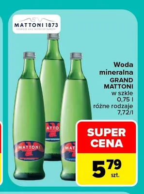 Woda mineralna gazowana Grand Mattoni promocja w Carrefour Market