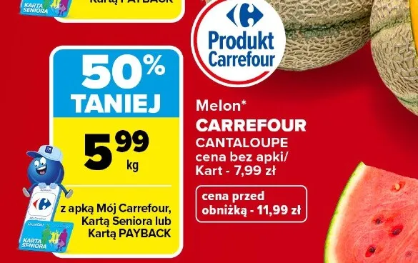 Melon Cantaloupe Carrefour promocja w Carrefour