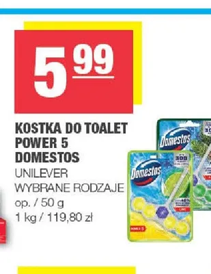 Kostka do toalet Domestos Power 5 promocja w SPAR