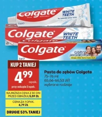 Pasta do zębów Colgate White Teeth promocja w Delikatesy Centrum