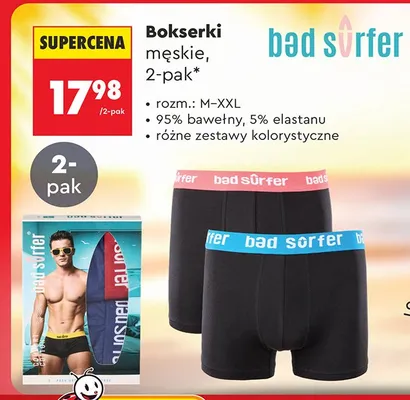 Bokserki męskie bad surfer 2-pak promocja w Biedronka