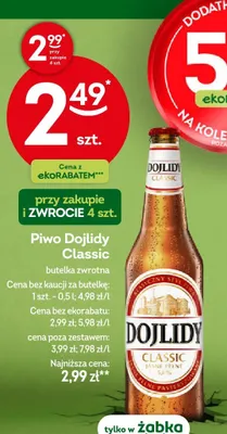 Piwo Dojlidy Classic promocja w Żabka