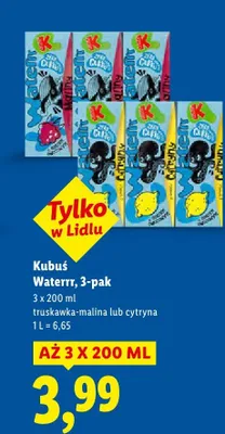 Napój Waterrr cytryna 3-pak promocja w Lidl