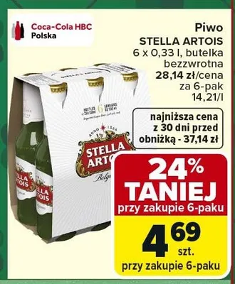 Piwo bezalkoholowe butelka promocja w Carrefour