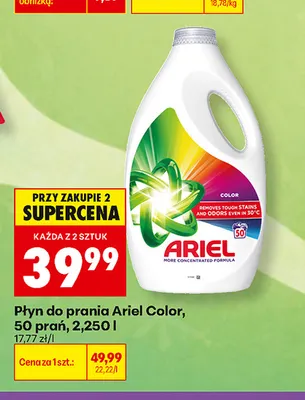 Płyn do prania Ariel Color 50 prań promocja w Biedronka