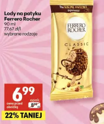 Lody na patyku Ferrero Rocher promocja w Delikatesy Centrum