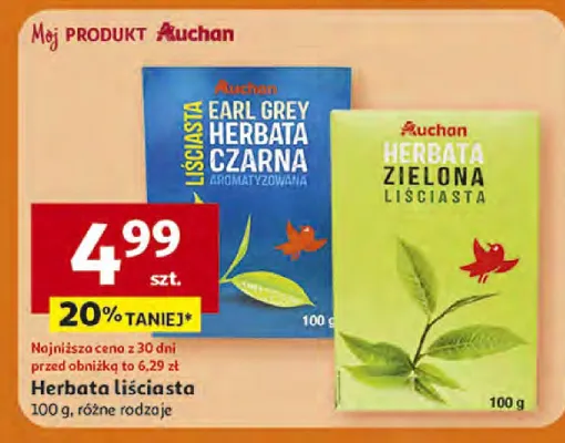 Herbata liściasta promocja w Auchan
