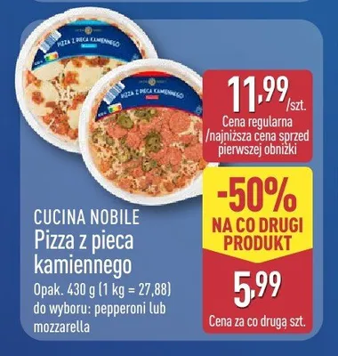 Pizza z pieca kamiennego Cucina Nobile pepperoni promocja w Aldi