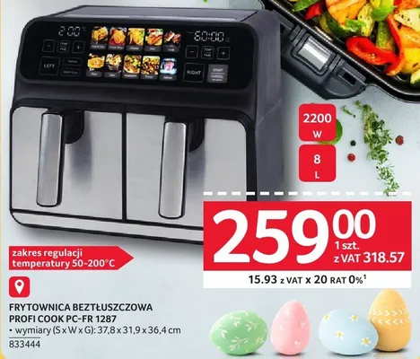Frytownica beztłuszczowa Profi Cook PC-FR 1287 promocja w Selgros