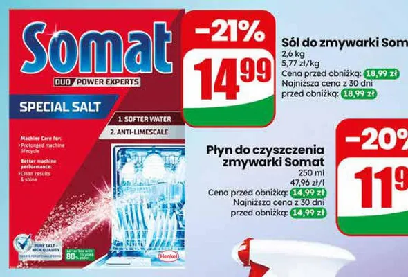 Sól do zmywarki Somat promocja w Dino