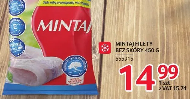 Mintaj filety bez skóry 450 g promocja w Selgros
