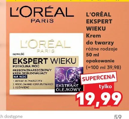 Krem do twarzy L'Oréal Paris Ekspert Wieku 60+ promocja w Kaufland