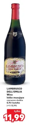Wino musujące lambrusco dell'emilia czerwone słodkie promocja w Kaufland