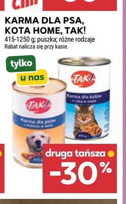 Karma dla psów Tak! w puszce promocja w Stokrotka