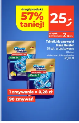 Tabletki do zmywarki Glanz Meister promocja w Dealz
